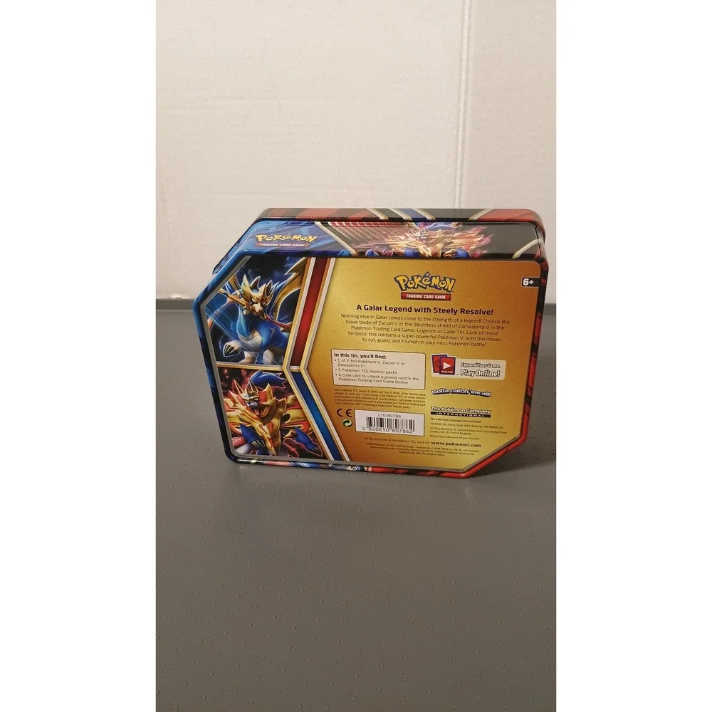 Pokemon Legends of Galar Tin Zacian V Kids Multicolor Good Bulk Cards Included